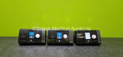 3 x ResMed Airsense 10 Autoset CPAP Units *Mfd 2 x 2022* (All Power Up with Stock Power Supply - Stock Power Supply Not Included, 1 x White Screen and 2 x Missing Humidifier Chambers - See Photo) *SN 23221335088 / 23183572067 / 23221446491*