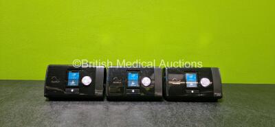 3 x ResMed Airsense 10 Autoset CPAP Units *Mfd 1 x 2023* (All Power Up with Stock Power Supply - Stock Power Supply Not Included and 2 x Missing Humidifier Chambers - See Photo) *SN 23231325177 / 23183572104 / 23191003820*