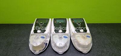 3 x Resmed Stellar 100 CPAP Units (2 x Power Up, 1 x Draws Power and 1 x Missing Back Casing - See Photo) with 3 x ResMed H4i Humidifiers and 3 x Power Cords *SN 20140827008 / 22201421631 / 22191254925*