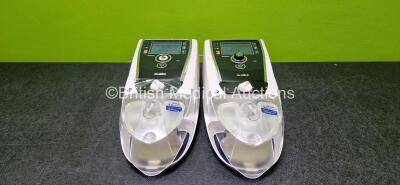 2 x ResMed Stellar 150 CPAP Units (Both Power Up and 1 x Missing Dial - See Photo) with 2 x ResMed H4i Humidifiers and 2 x Power Cords *SN 22191171500 / 22191574237*