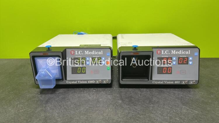 Job Lot Including 1 x I C Medical Crystal Vision 460 Smoke Evacuation Unit, 1 x I C Medical Crystal Vision 450D Smoke Evacuation Unit (Both Power Up)