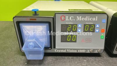 Job Lot Including 1 x I C Medical Crystal Vision 460 Smoke Evacuation Unit, 1 x I C Medical Crystal Vision 450D Smoke Evacuation Unit (Both Power Up) - 2