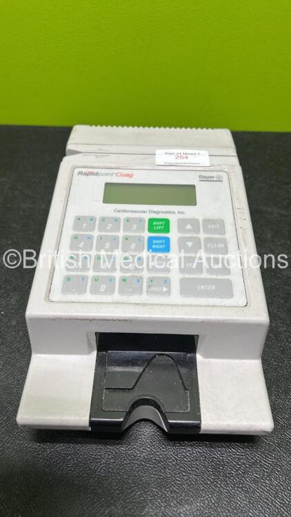 Cardiovascular Bayer Rapidpoint Coag Unit - No Power Supply