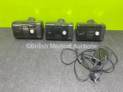 3 x ResMed Airsense 10 Autoset CPAPS (All No Power, 1 x Missing Humidifier Chamber) with 1 x Power Supply *SN 23211966946 / 23212644788 / 23231073332 *