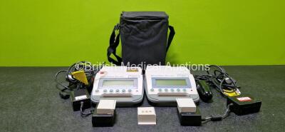 Job Lot Including 2 x Verathon BladderScan BVI3000 Scanners (Both Untested Due to Flat Batteries and 1 x Missing Printer - See Photo) with 2 x Probes *Both Untested*, 4 x Verathon NiMH Batteries and 2 x Docking Stations in 1 x Carry Case *SN 01179756 / 02