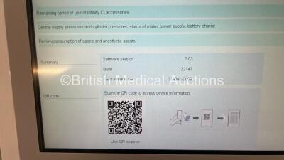 Drager Perseus A500 Anaesthesia Machine Ref MK06000-23 Software Version 2.03 Build 22147 *Mfd 2014* with Hoses and Accessories (Powers Up) *S/N ASFD-0002* - 2