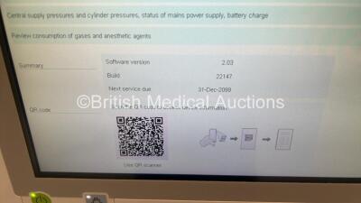 Drager Perseus A500 Anaesthesia Machine Ref MK06000-23 Software Version 2.03 Build 22147 *Mfd 2014* with Hoses and Accessories (Powers Up) *S/N ASFD-0003* - 2