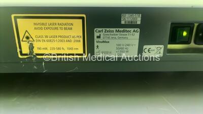 Carl Zeiss Visumax 500 Ref. 1345-518 Femtosecond Laser System *Mfd - 03/2014* *S/N - 1112003* System Version: Upgraded by Zeiss to 2.10.16 (from 2.10.8), Options: SMILE, Incision for ICR, FLEx, Flap, CIRCLE, Laser Energy: 1240 nJ, Image Version - 4.0 with - 11