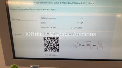 Drager Perseus A500 Anaesthesia Machine Ref MK06000-23 Software Version 2.03 Build 22147 *Mfd 2014* with Hoses and Accessories (Powers Up) *S/N ASFD-0004 - 2