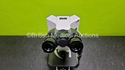 Olympus Model BX41TF Benchtop Microscope (Power Up) with 2 x 10x/22 Eyepieces and 2 x Optics Including 1 x PLANC N 100x/1.25 and 1 x PLANC N 10x/0.25 *SN 6K01423* - 3