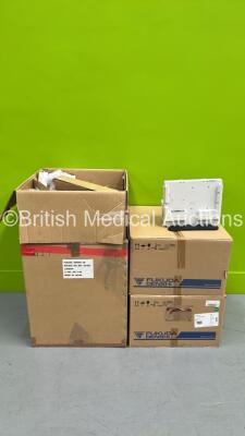 2 x Fukuda Denshi DSC-8400 Main Unit Monitoring Systems (Like New in Box) with Operating Manuals and 2 x OTO-13 Lower Trolly Stands *Stock Photo Used*