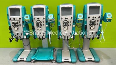 4 x Gambro Prismaflex Dialysis Machines with Barkley Fluid Warmers - Running Hours 14012 / 204744 / 11008 / 28345* (All Power Up) *S/N PA12426 / PA13108 / PA22003 / PA13141*