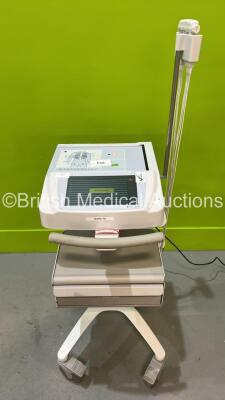 Mortara ELI 280 ECG Machine on Stand with 10 Lead ECG Leads (Powers Up - Damage to Casing - See Photo) ***CD040***