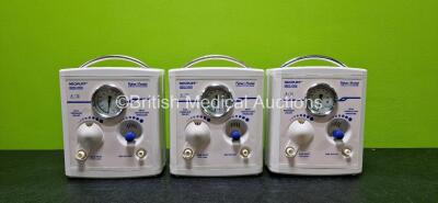 3 x Fisher & Paykel Neopuff Infant T-Piece Resuscitators (1 x Damaged Casing - See Photo) *SN 021203001029 / 2001-R9AEU00208 / 050119000109*