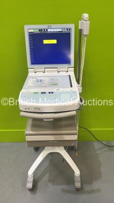 Mortara ELI 380 ECG Machine on Stand with 10 Lead ECG Leads (Powers Up) *S/N 115060244383*