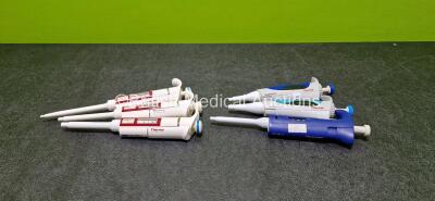 Job Lot Including 1 x Finnpipette Thermo Scientific 2-20 ul Pipette, 1 x Finnpipette Thermo Scientific 20-200 ul Pipette, 1 x Finnpipette Thermo Scientific 100-1000 ul Pipette, 1 x Finnpipette Thermo Scientific 200 ul Pipette, 1 x Finnpipette Thermo Scien