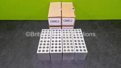 4 x Grant Metal Test Tube Holder Blocks QB-E2 - 2