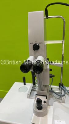 Zeiss VisuLAS LSL YAG III Laser Ref 1272-071 with Binoculars, 2 x 10x Eyepieces and Control Panel Ref 1272-175 on Motorized Table (Unable to Power Test Due to No Key) *S/N 1203890 / 1206307* - 2