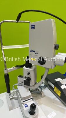 Zeiss VisuLAS LSL YAG III Laser Ref 1272-071 with Binoculars, 2 x 10x Eyepieces and Control Panel Ref 1272-175 on Motorized Table (Unable to Power Test Due to No Key) *S/N 1203890 / 1206307* - 4