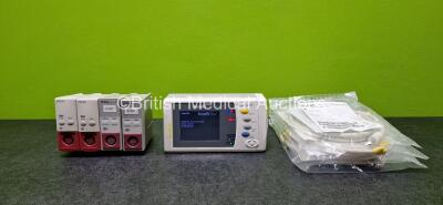 Mixed Lot Including 1 x Philips IntelliVue X2 Handheld Patient Monitor Including ECG, SpO2, NBP, Press and Temp Options (Powers Up with Stock Battery - Stock Battery Not Included), 4 x Press Modules, 4 x Philips Neonatal NIBP Air Hoses and 1 x Fisher & Pa