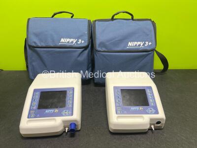 2 x B&D Electromedical Nippy Junior+ Ventilators with Power Supplies in Carry Cases (1 x Powers Up, 1 x No Power - See Photos)