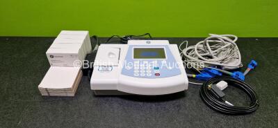 GE MAC 600 ECG Machine (Powers Up) with 1 x 10 Lead ECG Lead, 1 x Power Supply and 7 x ECG Printer Papers *SN SF713446398PA*