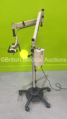 Global Medical Surgical Microscope with Binoculars, 2 x M1010A Eyepieces, Lens and Halogen Two System Light Source on Stand (Powers Up with Good Bulb) *M793-05903*