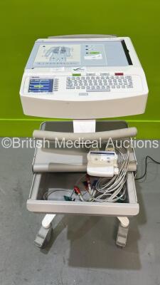 Mortara ELI 250c ECG Machine on Stand with 10 Lead ECG Leads (Powers Up) ***IR039***