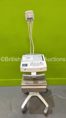 Mortara ELI 250c ECG Machine on Stand with 10 Lead ECG Leads (Powers Up) ***IR041***