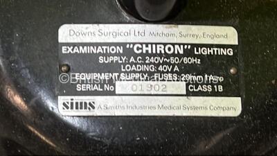 1 x Chiron Patient Examination Light on Mobile Stand (Cut Power Supply) and 1 x Stryker Monitor Roll Stand *01902* - 4