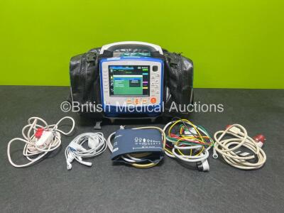 Zoll X Series Monitor/Defibrillator Application Version 02.34.05.00 (Powers Up and Passes Self Test) in Case Including ECG, SPO2, NIBP, CO2 and Printer Options with 2 x Sure Power II Li-Ion Batteries, x SpO2 Cable ,1 x 4 Lead ECG Lead Ref 8300-0803-12, 1 