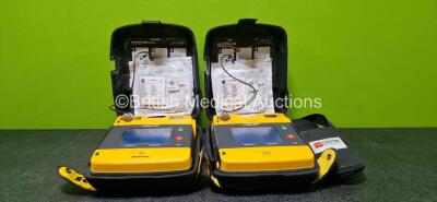 Job Lot Including 1 x Medtronic Lifepak 1000 Defibrillator (Powers Up) with 1 x Li/MnO2 Battery *Install Before 2029* and 1 x Electrode *Expiry Date 12-2024* in Carry Case and 1 x Physio Control Lifepak 1000 Defibrillator (Powers Up) with 1 x Li/MnO2 Batt