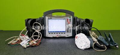 GS Corpuls3 Slim Defibrillator Ref : 04301 (Powers Up) with Corpuls Patient Box Ref : 04200 (Powers Up) with Pacer, Oximetry, ECG-D, ECG-M, CO2, CPR, NIBP and Printer Options, 4 and 6 Lead ECG Leads, Fingertip Sensor, CO2 Cable, CPR Sensor, Cuffs with Hos