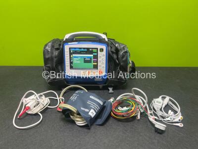 Zoll X Series Monitor/Defibrillator Application Version 02.34.05.00 (Powers Up and Passes Self Test) in Case Including ECG, SPO2, NIBP, CO2 and Printer Options with 2 x Sure Power II Li-Ion Batteries, x SpO2 Cable ,1 x 4 Lead ECG Lead Ref 8300-0803-12, 1 