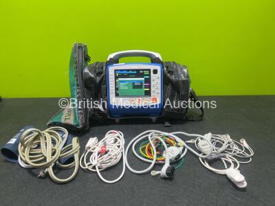 Zoll X Series Monitor/Defibrillator Application Version 02.36.21.00 (Powers Up and Passes Self Test) in Case Including ECG, SPO2, NIBP, CO2 and Printer Options with 2 x Sure Power II Li-Ion Batteries, x SpO2 Cable ,1 x 4 Lead ECG Lead Ref 8300-0803-12, 1 