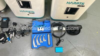 2 x Robotics Harrts Mini Hair Transplant Systems (1 x No Power - 1 x Boots with Blank Screen) and 2 x Robotics Harrts Micro Hair Transplant Systems with Accessories (Both Power Up) - 9