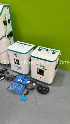 2 x Robotics Harrts Mini Hair Transplant Systems (1 x No Power - 1 x Boots with Blank Screen) and 2 x Robotics Harrts Micro Hair Transplant Systems with Accessories (Both Power Up) - 10