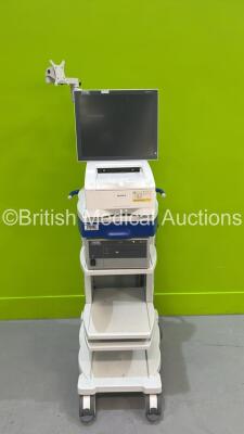 Storz Stack Trolley with Storz 200905 19 Touch Screen Monitor (Unable to Power Test Due to No Power Supply), Sony UP-DR80MD Digital Graphic Printer and Storz WD200 AIDA Unit (Powers Up) *S/N NS5605 / 721913 / KSD12430* - 2