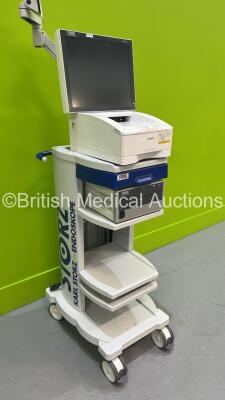 Storz Stack Trolley with Storz 200905 19 Touch Screen Monitor (Unable to Power Test Due to No Power Supply), Sony UP-DR80MD Digital Graphic Printer and Storz WD200 AIDA Unit (Powers Up) *S/N NS5605 / 721913 / KSD12430* - 7