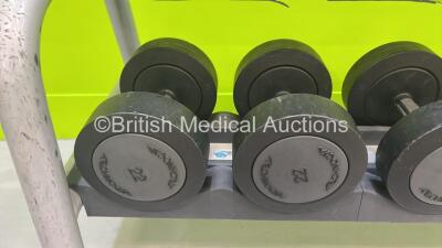 Dumbbell Rack Including 8kg, 12kg, 14kg, 16kg, 20kg and 22kgs *ENF* - 4