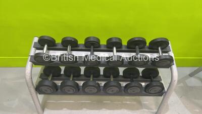 Dumbbell Rack Including 8kg, 12kg, 14kg, 16kg, 20kg and 22kgs *ENF* - 9