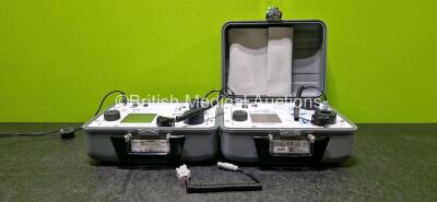 2 x Kendall Genius 2 Thermometer Checker / Calibrator Units with 3 x Attachments and 2 x Power Supplies (Both Power Up and 1 x Damaged / Missing Case Cover - See Photo) *SN K1012785 / K0912965*