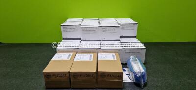 Job Lot Including 3 x Covidien Genius 3 Tympanic Thermometer and Base Units Ref 303013 *All Mfd 2022* (Like New in Box) with Approx 85 x CardinalHealth Tympanic Probe Covers *SN N22025332 / N22025442 / N22025446*