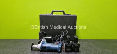 DeSoutter Model CCB 96 Plaster Saw (Untested Due to Flat Battery) with Battery Charger and 2 x Ni-CAD Batteries in Case