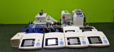 Mixed Lot Including 6 x Truly Instrument DB32 Blood Pressure Monitors with Cuffs and Hoses (1 x Missing Casing), 5 x Portex Blood Pressure Gauges, 1 x Inditherm CosyTherm Mattress Warmer, 1 x Drager Channel Power Supply Mount, 1 x 3M Jupiter Powered Air-T