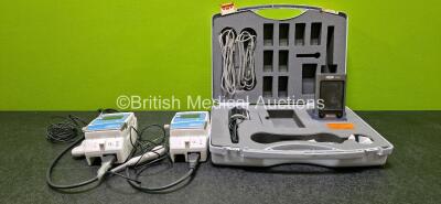 Mixed Lot Including 1 x Carefusion Micro Loop Spirometer with Docking Station and Accessories in Case (Powers Up) and 2 x CME Medical ColorVision Bodyguard 575 PCA Infusion Pumps (Both Power Up) with 2 x Pump Chargers and 2 x Hand Switches *SN 105-03954 /