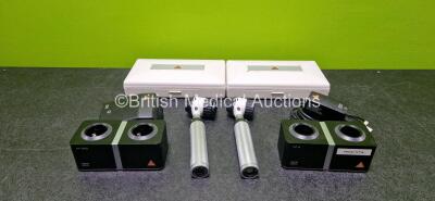 Job Lot Including 2 x Heine Delta 20 Dermatoscopes (Both Power Up) with 1 x NT300 Docking Station and 1 x NT4 Docking Station (Both Power Up) *SN 1100179198 / 1104157042*