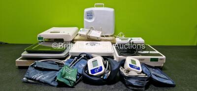 Mixed Lot Including 7 x SensorCare Bed Sensors, 7 x Various Scales, 1 x Camel & ELK Airlo Plus and 2 x Omron BP Monitors with Cuffs