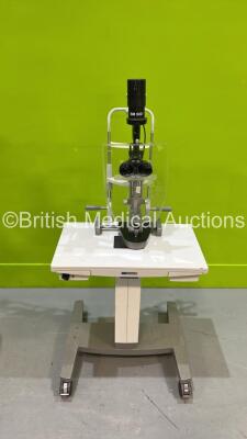 Haag Streit Bern BM900 Slit Lamp on Stand with Binoculars, 2 x 10x Eyepieces and Chin Rest (Damaged Power Cable - See Pictures) *S/N 13783* - 2