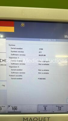 Maquet Flow-i Anaesthesia Machine System Version 4.9 Software Version 04.09.00 with Hoses (Powers Up) *S/N 2284* - 9